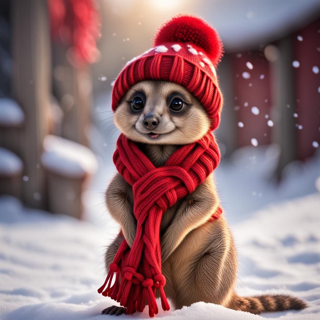 Meerkat in Winter