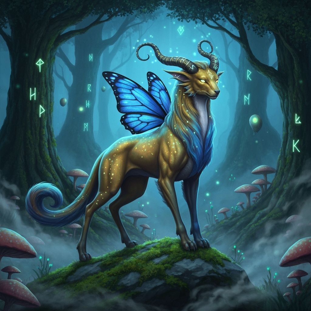 Majestic FOUVE Creature in Enchanted Forest