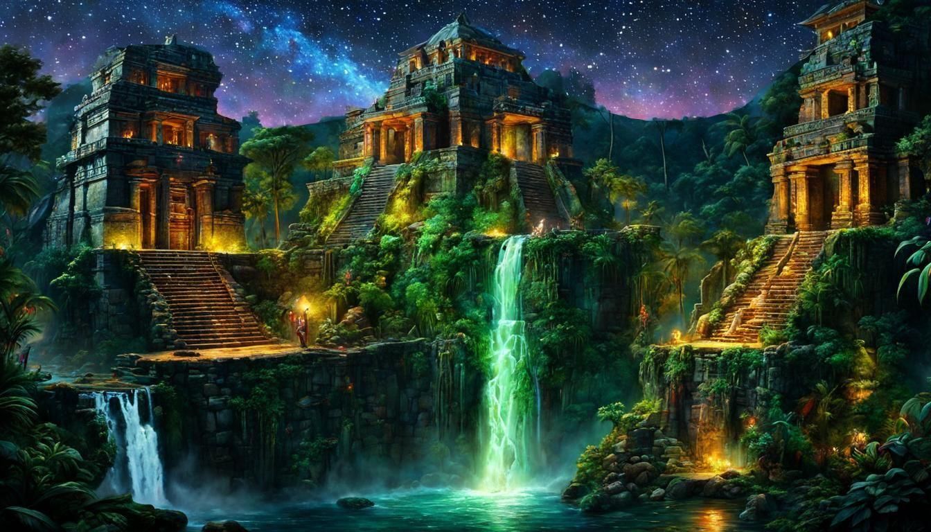 Mayan Ruins in Amazon Rainforest: Surreal Photorealism