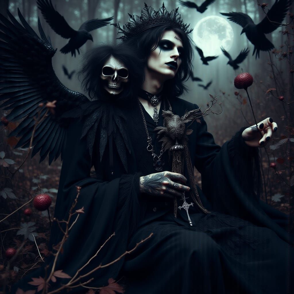 Ethereal Vampire in Dark, Mystical Gothic Glamour