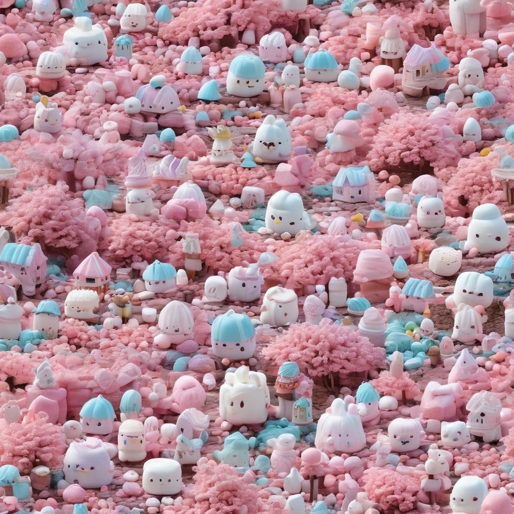Marshmallowpunk World with Sinister Marshmallows in Pastel C...