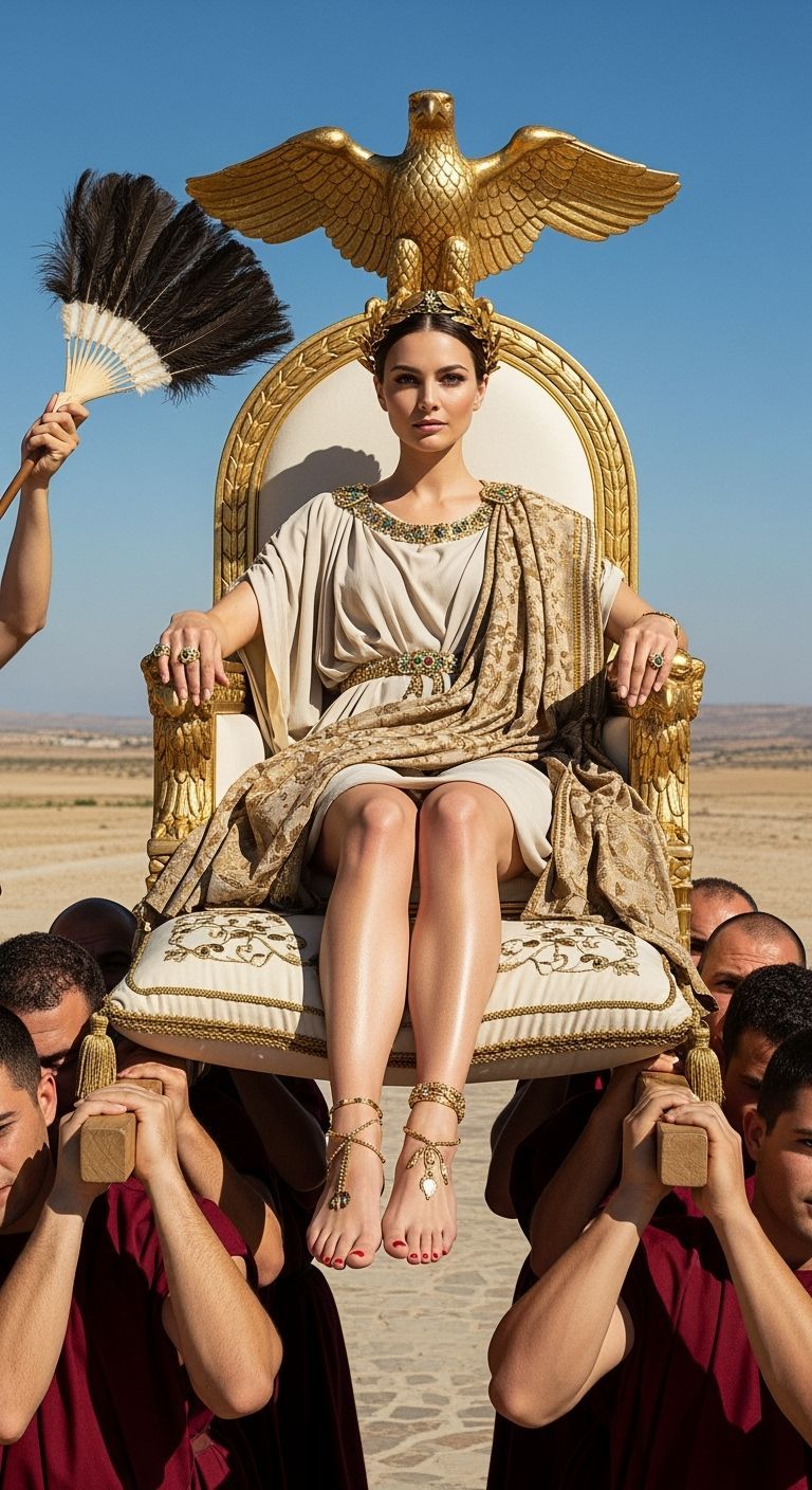Roman Empress on Eagle Throne, Professional Photography