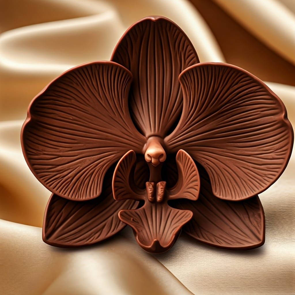 Edible Chocolate Orchid Sculpture in High Detail