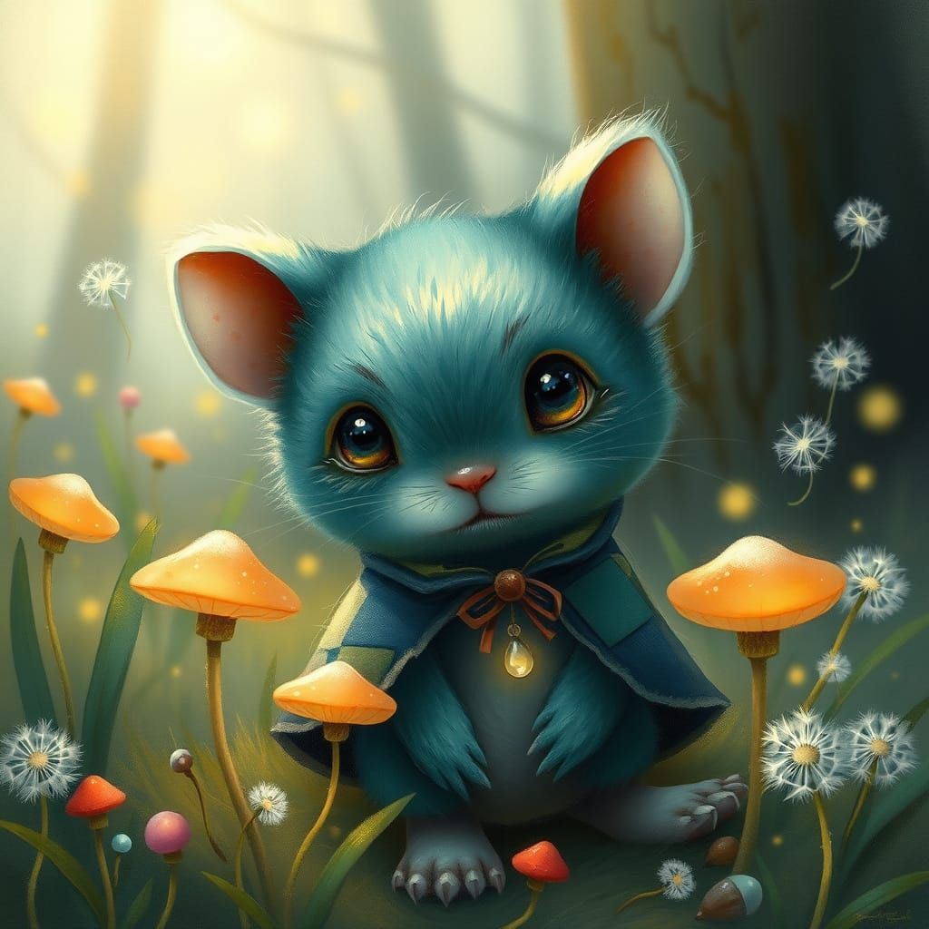 Whimsical Forest Creature in Painterly Style