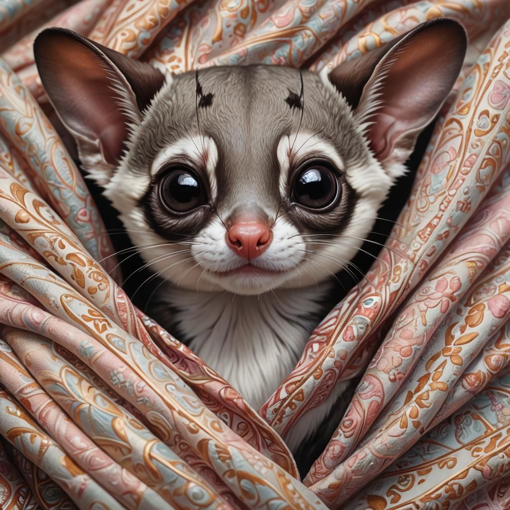 Sugar Glider Portrait in Fine Art Style
