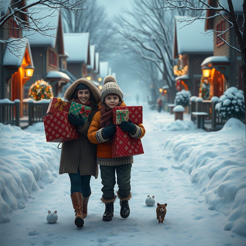 Mother and Son Deliver Christmas Magic in Whimsical Winter W...