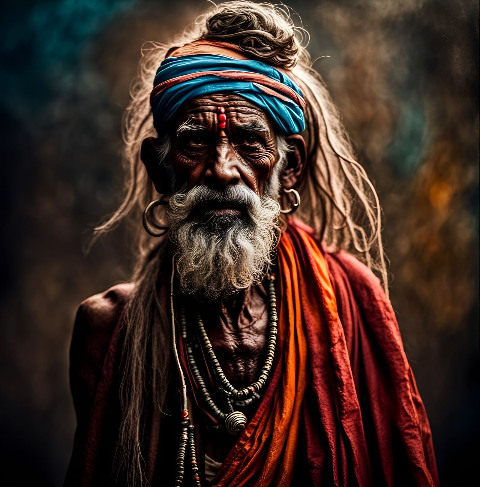 Surreal Gothic Portrait of Hindu Sadhu