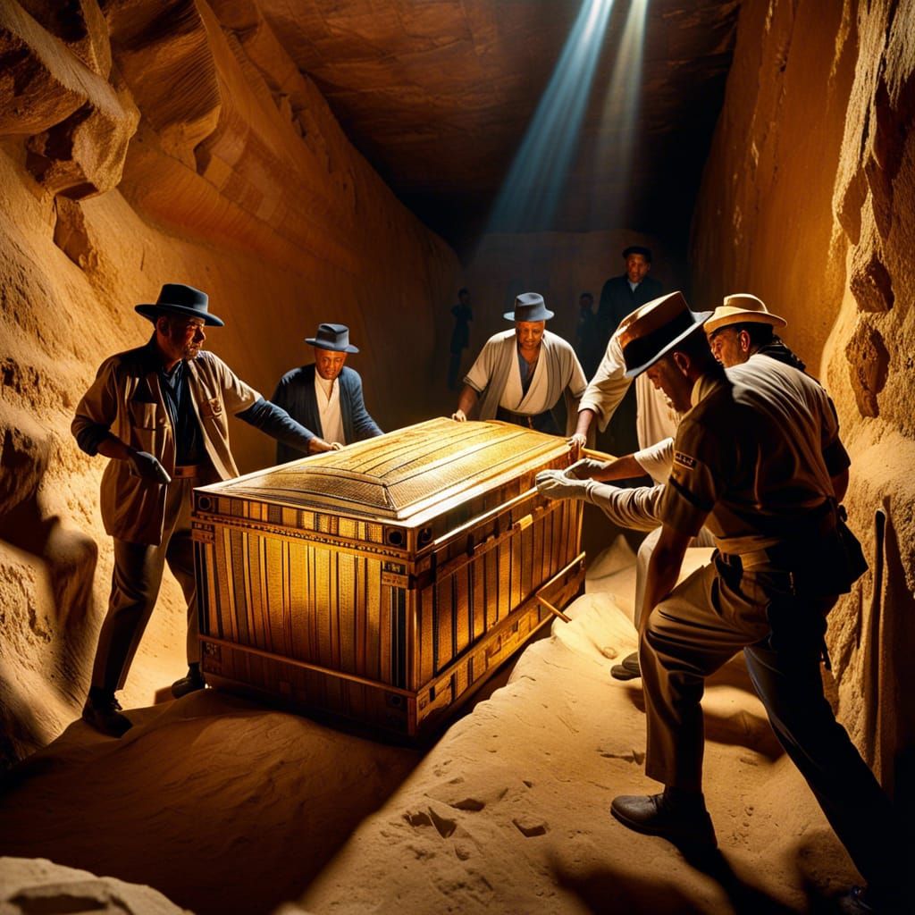 Tutankhamun's Tomb Discovery, Luxor, 1923: Hyperrealistic Ar...