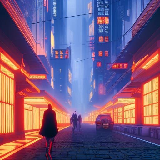 Cyberpunk Kyoto 2099: Neon Cityscape