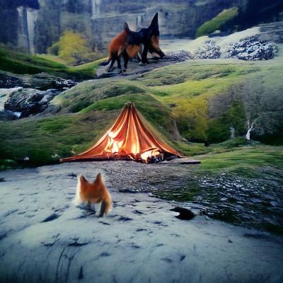 Camping in Gondor: A Peaceful Scene