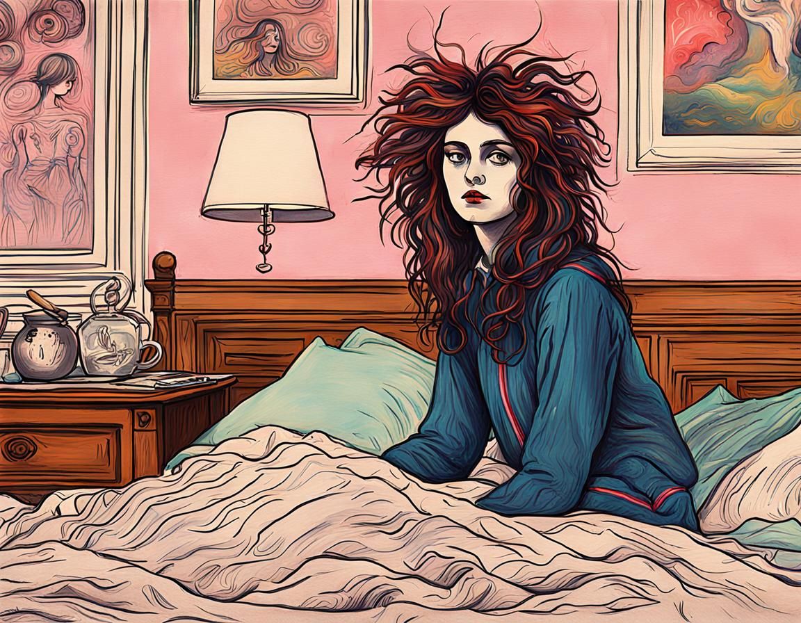 Sorority Girl Waking Up: Vaporwave Art