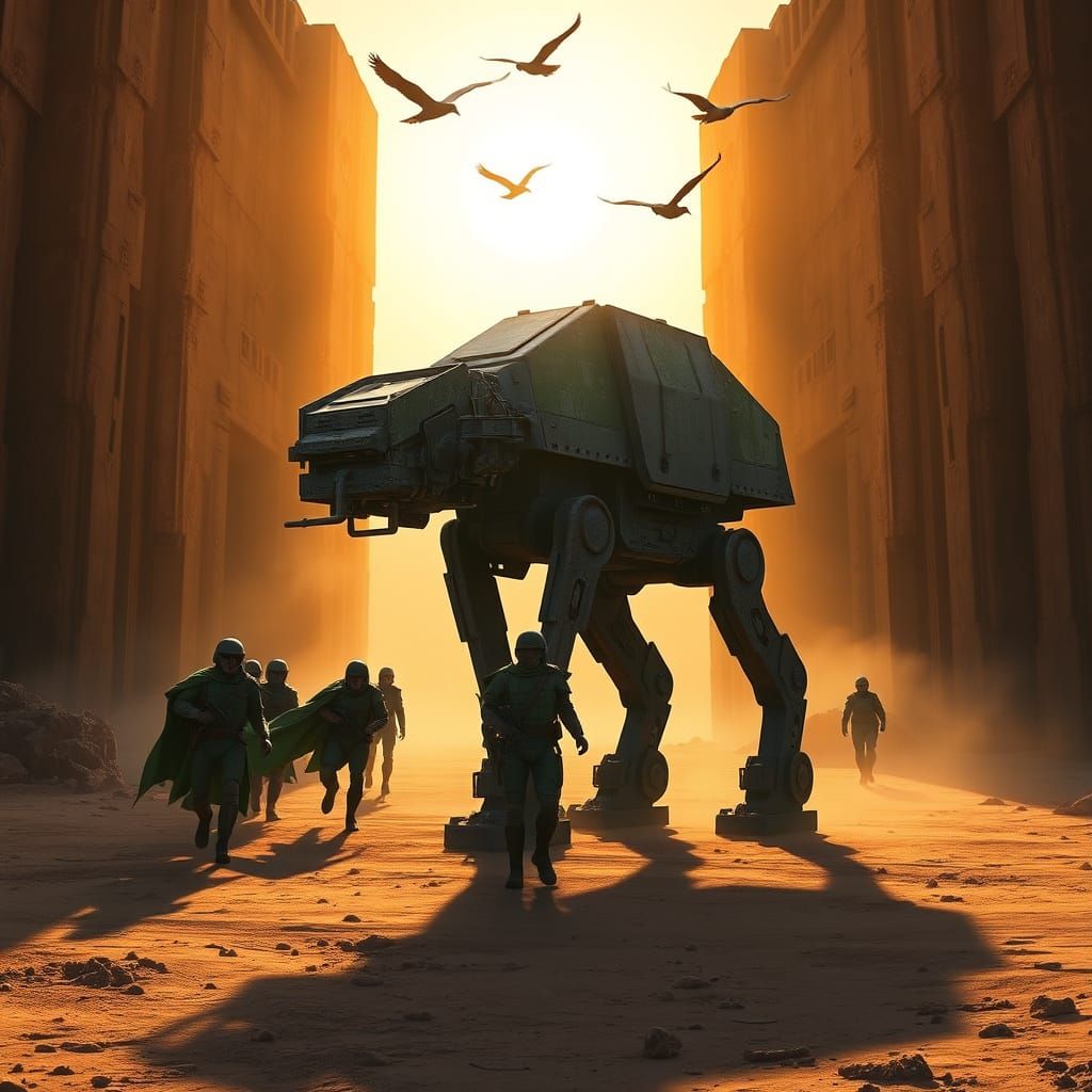 The scene of entering the city after the heavy machinery broke into the city in the end of the world