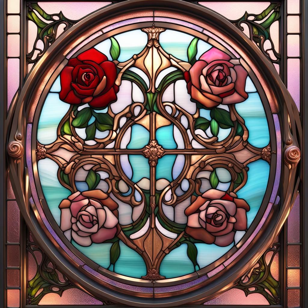 Intricate Tiffany Stained Glass Window in 8K