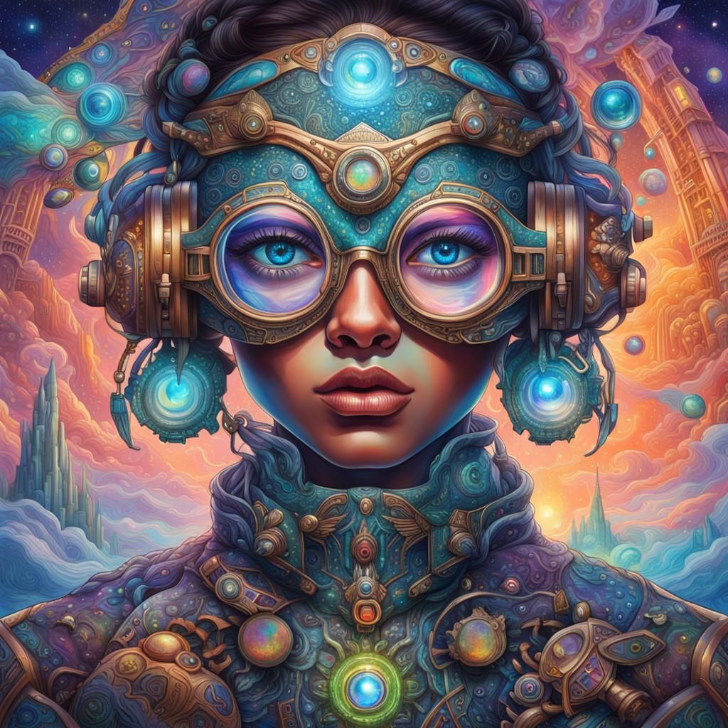 AI Human Form in Holographic Watercolor Style