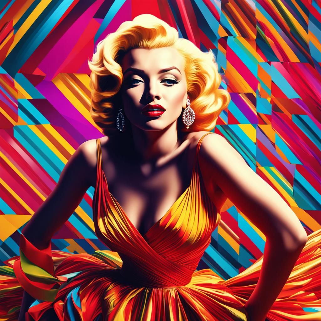 Marilyn Monroe in Vibrant Pop Art Style