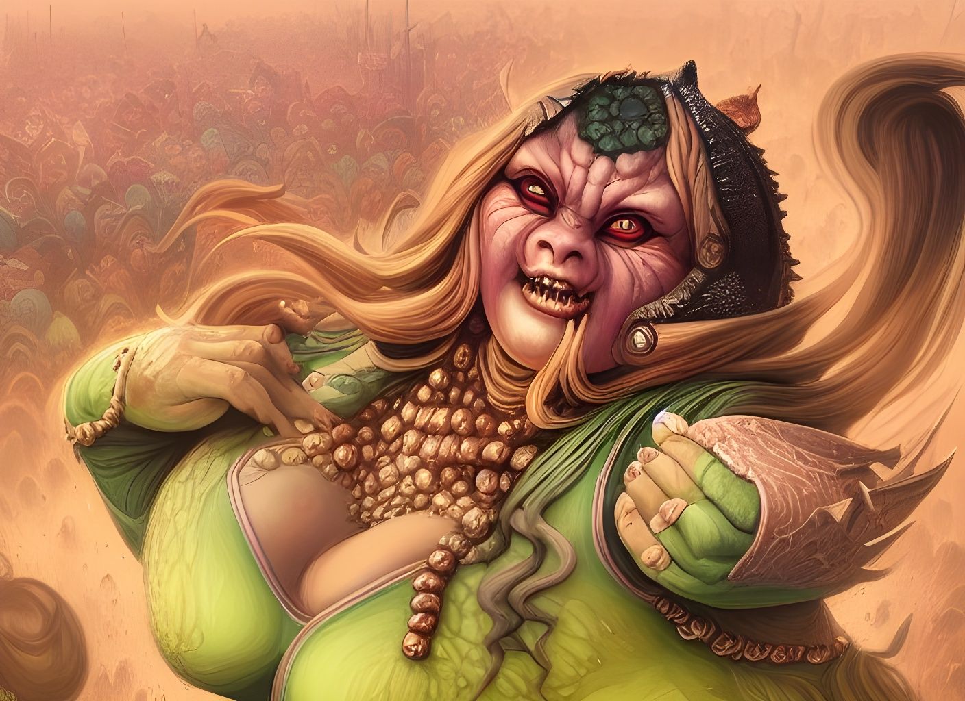 Hasran Ogress Digital Artwork in Hyperdetailed Matte Style