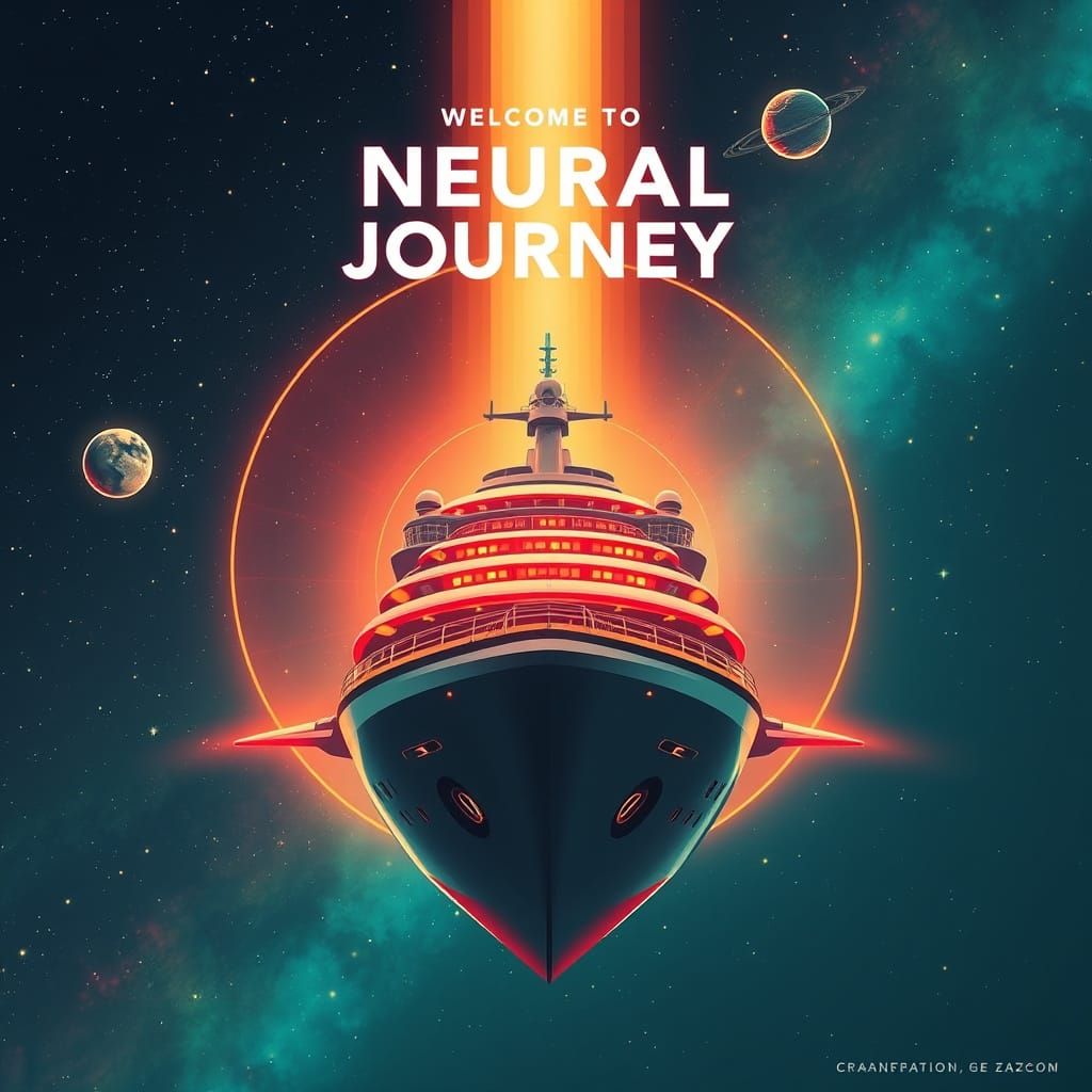 Luxury Space Travel in Retro-Futuristic Style