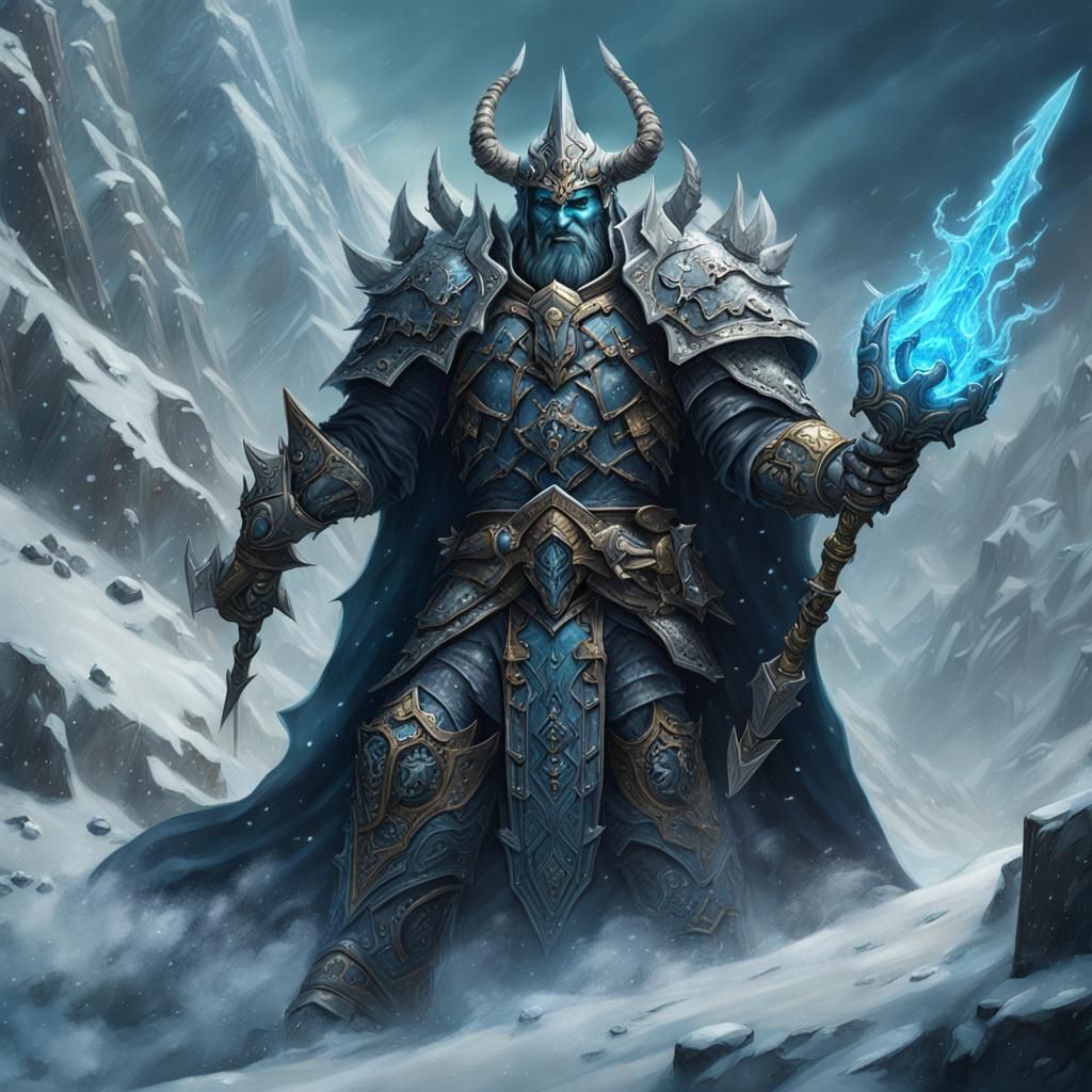 Fantasy Lich King in Frank Frazetta Style
