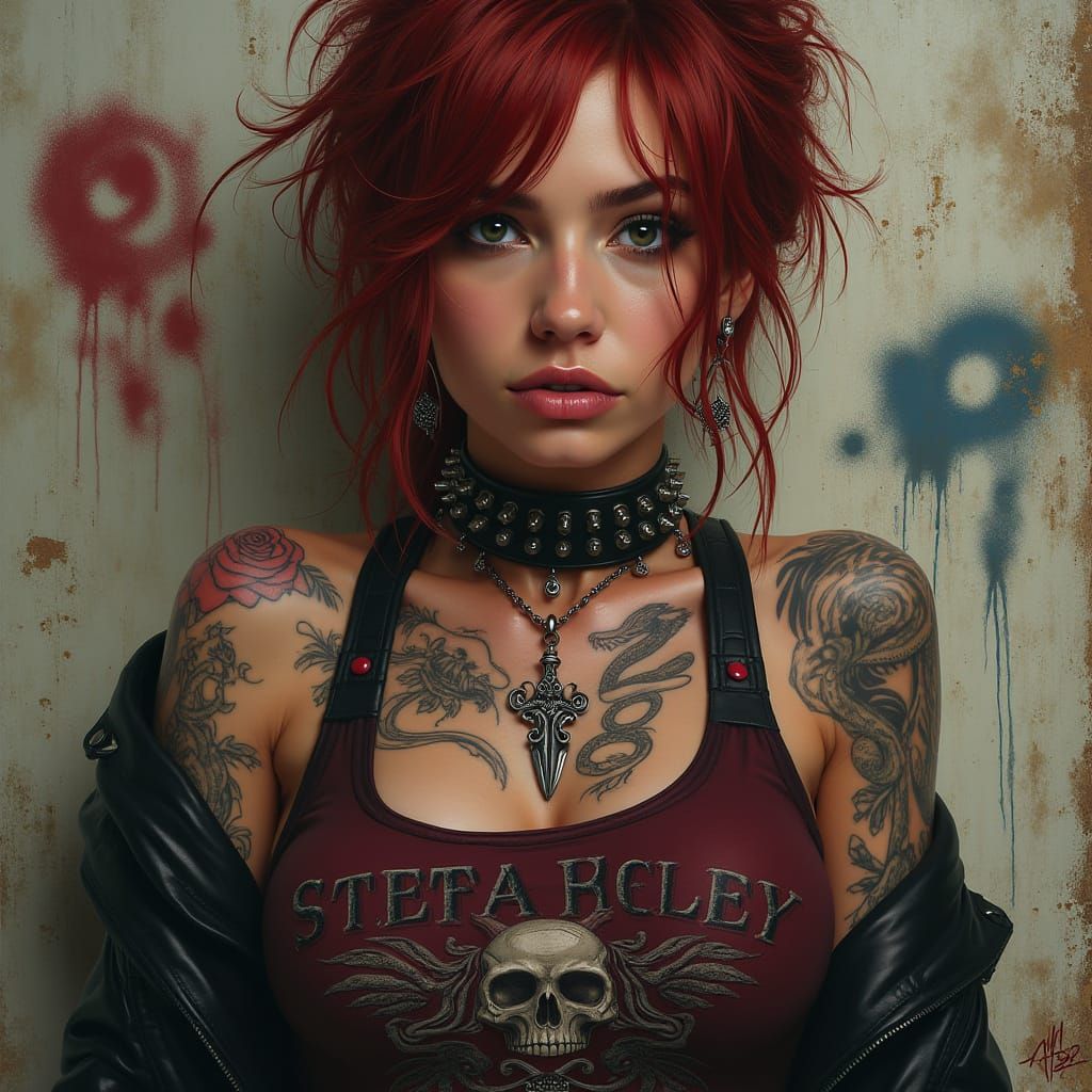 Rebellious Woman Portrait in Hyperrealistic Digital Art