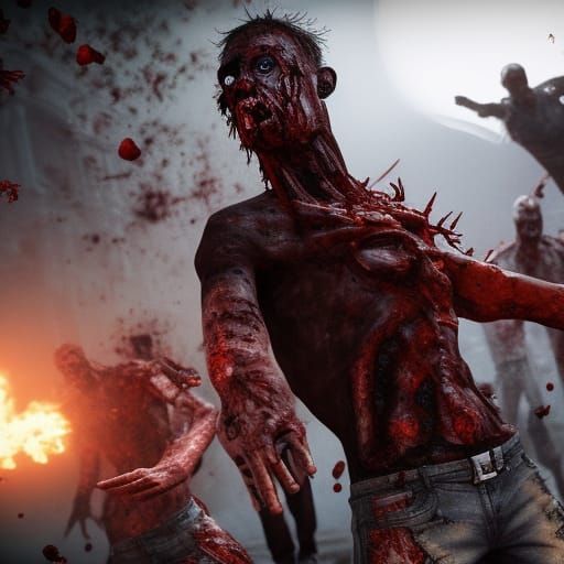 Zombies in 3D Game Cinematic Style