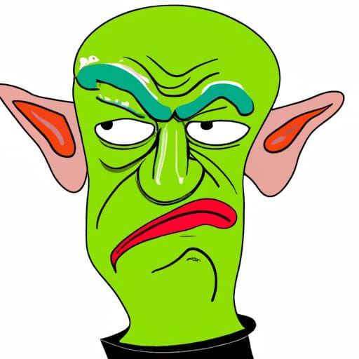 Sad Rich Troll Puppet in Picasso Style