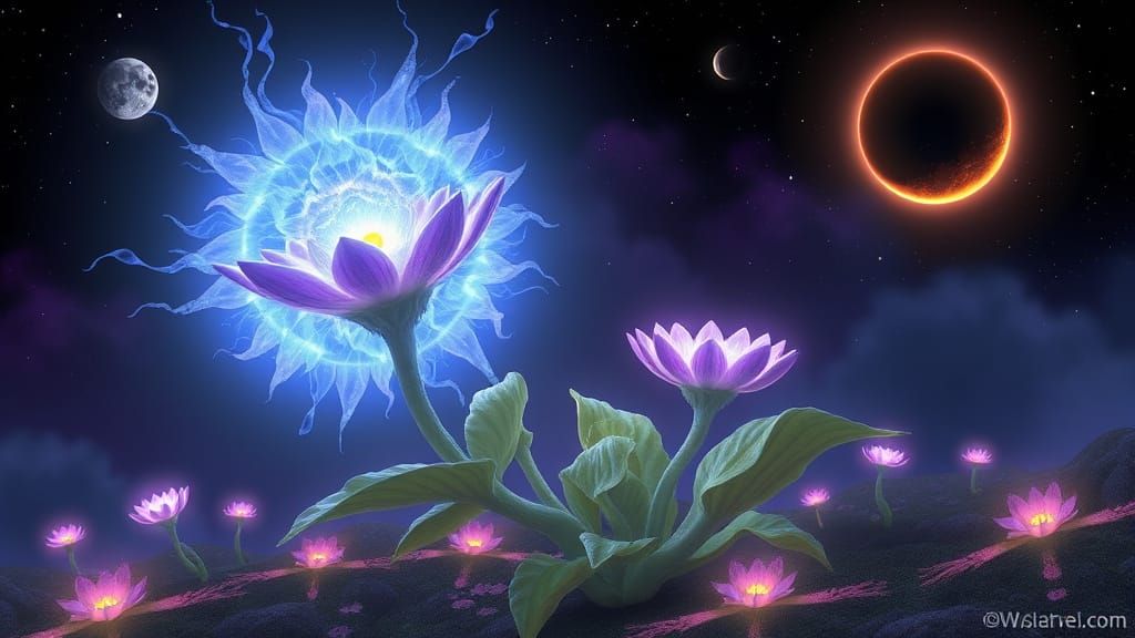 Twin Suns' Energy Blooms Attract Wildlife During Cloudstorms