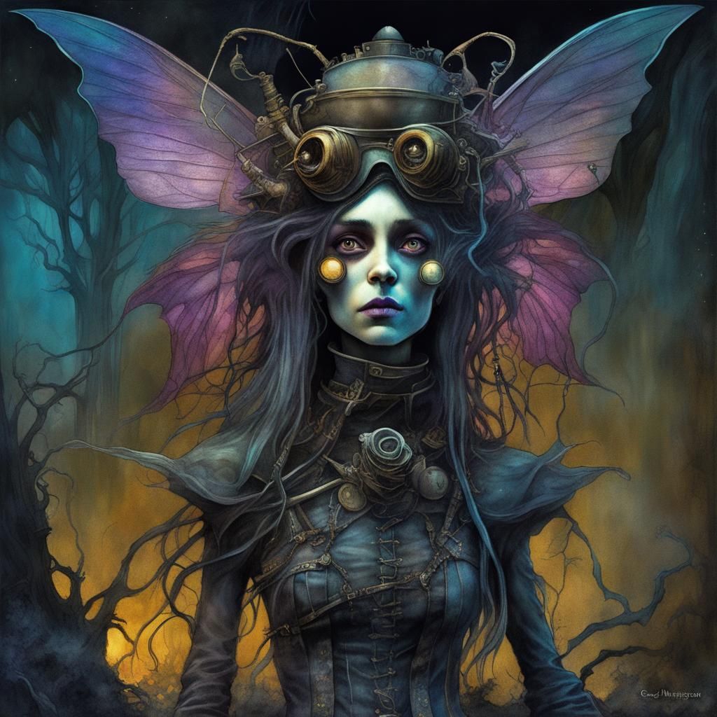 Post apocalyptic wonderland Steampunk dark fairy of the dusk...