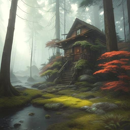 Bright Forest Wonderland with Ancient Rune