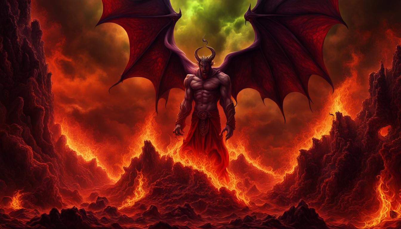 Seven Princes of Hell in a Demonic Landscape