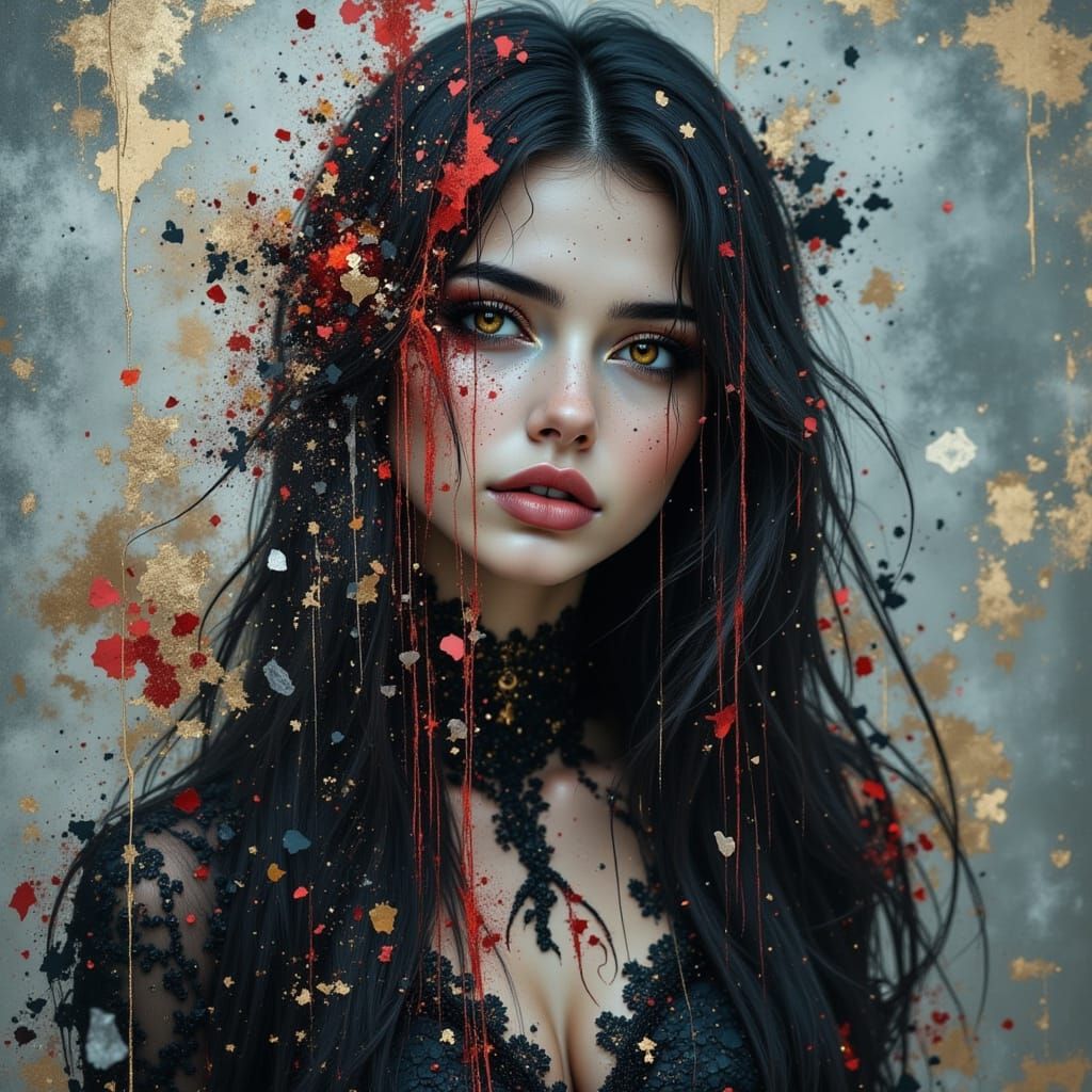 Hyperrealistic Oil Painting of a Shattered Divine Landscape