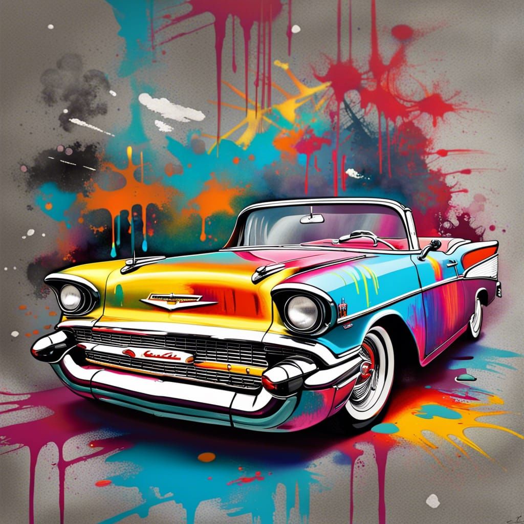 1957 Bel-Air Convertible in Graffiti Splash Art