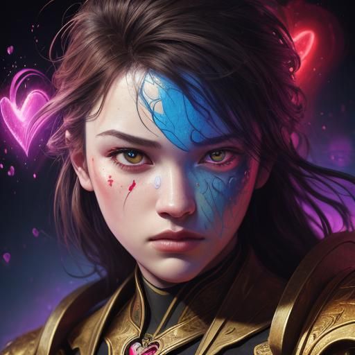 Hyperrealistic Human Heart in Splash Art Style