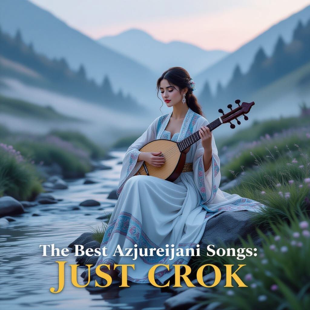 Azerbaijani Woman Plays Tar in Misty Mountain Dawn