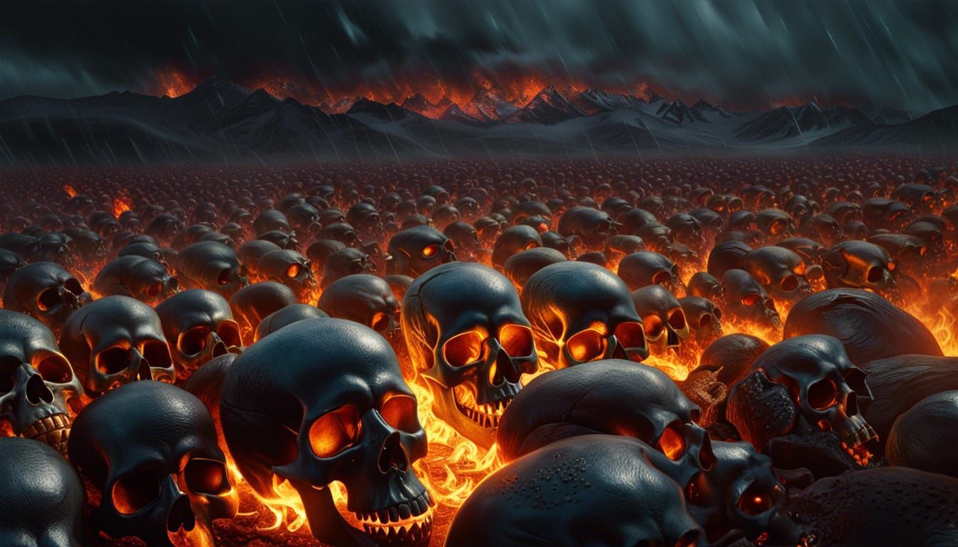 Infernal Skull Field Ablaze with Hellfire