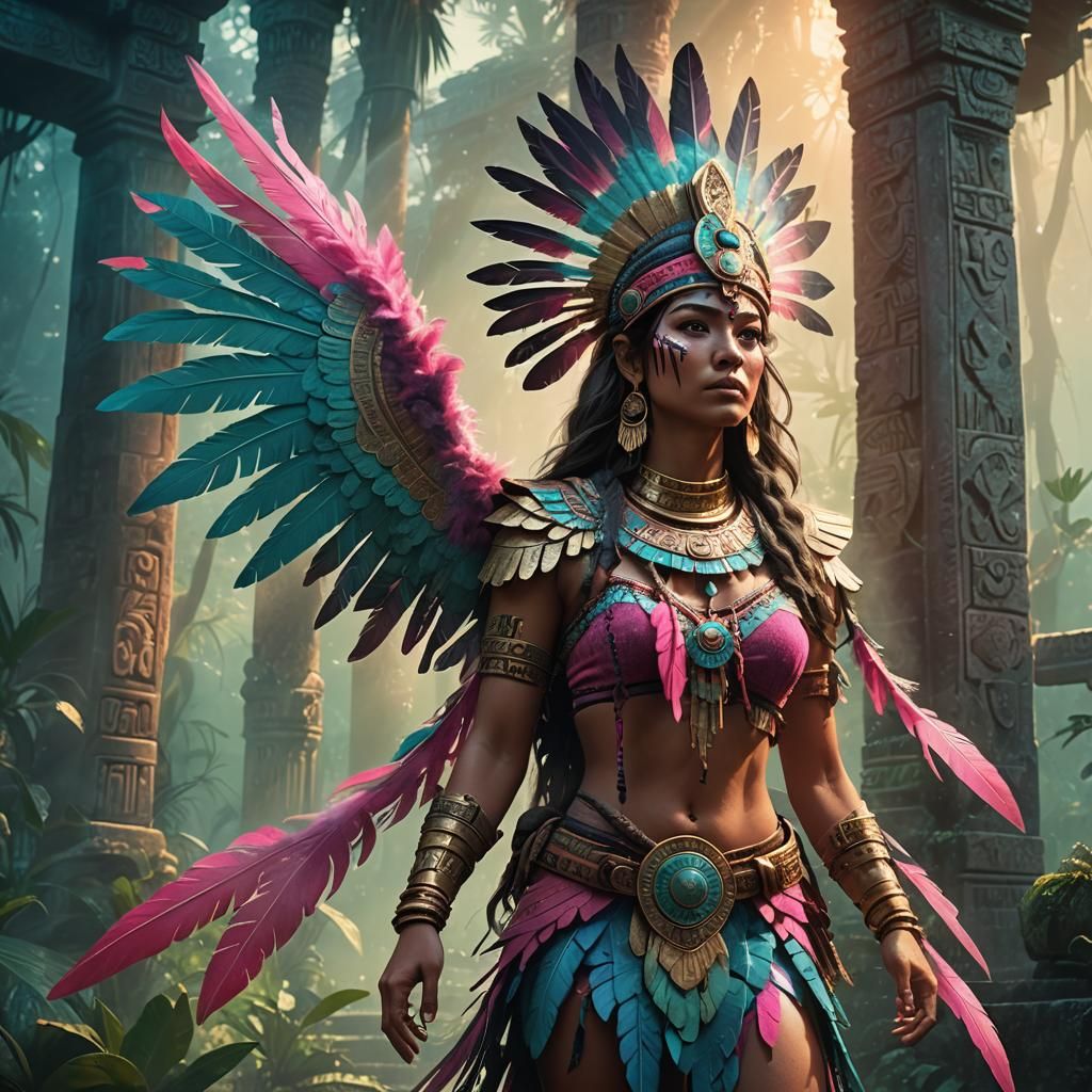Aztec Warrior Princess in Jungle Temple