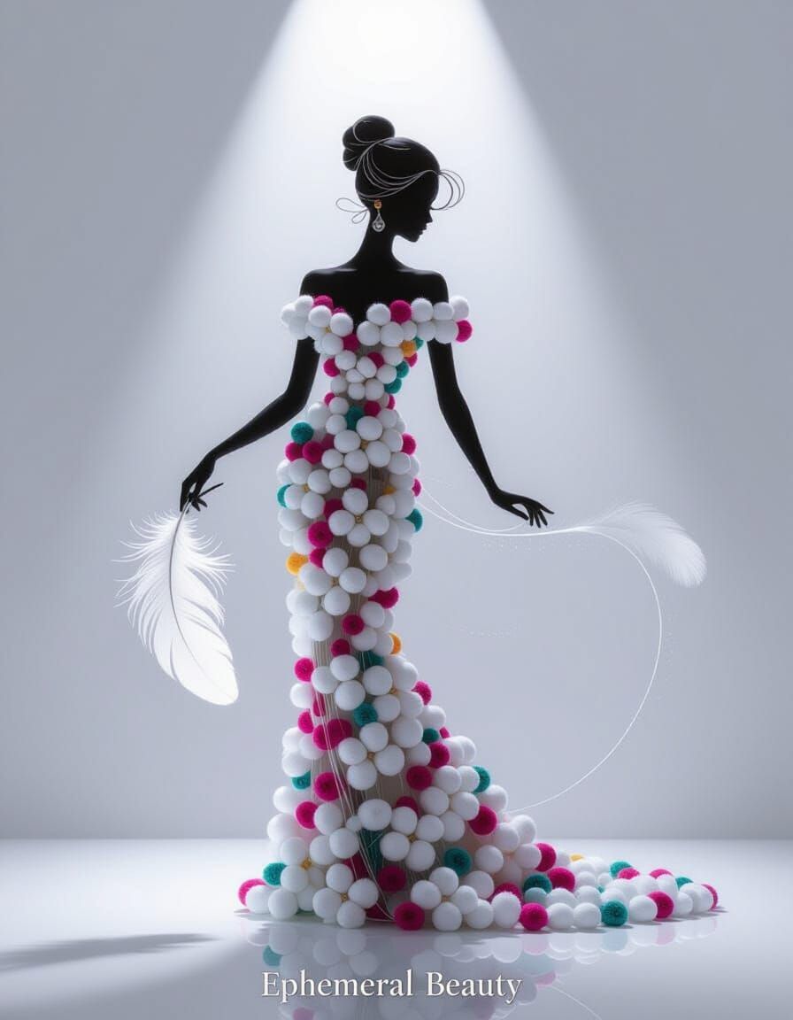 Ethereal Lady Silhouette in Fiber Optic