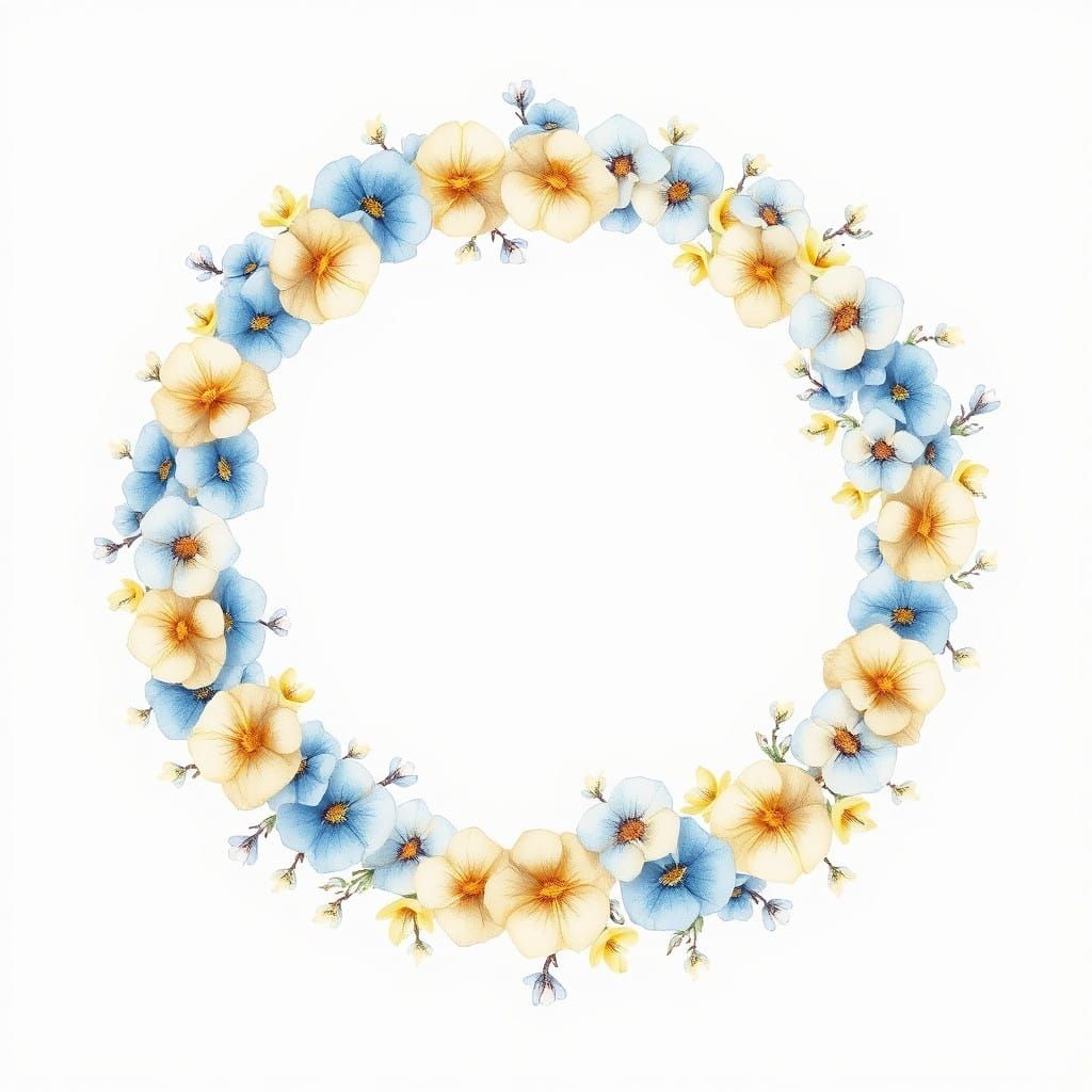 Whimsical Floral Frame in Soft Romantic Style