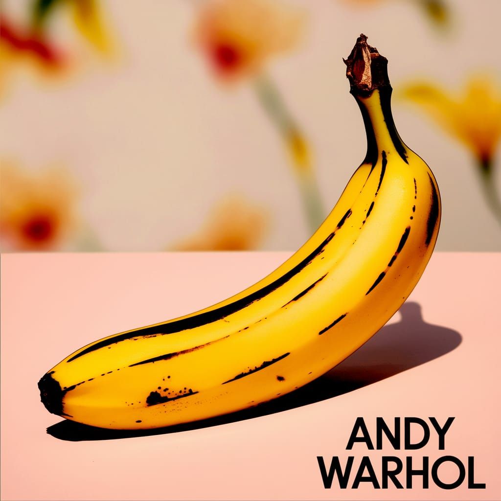 Yellow Banana Pop Art in Album Cover Style