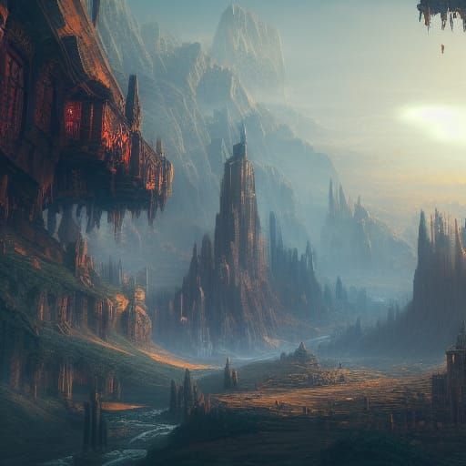 Detailed Matte Painting of Advanced Technology