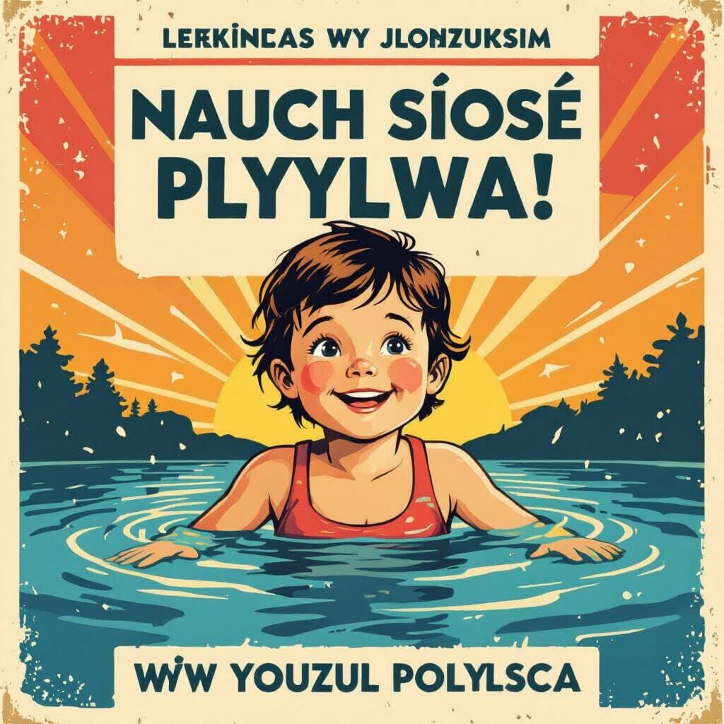 Polish Swimming Lesson Poster: Learn to Swim!