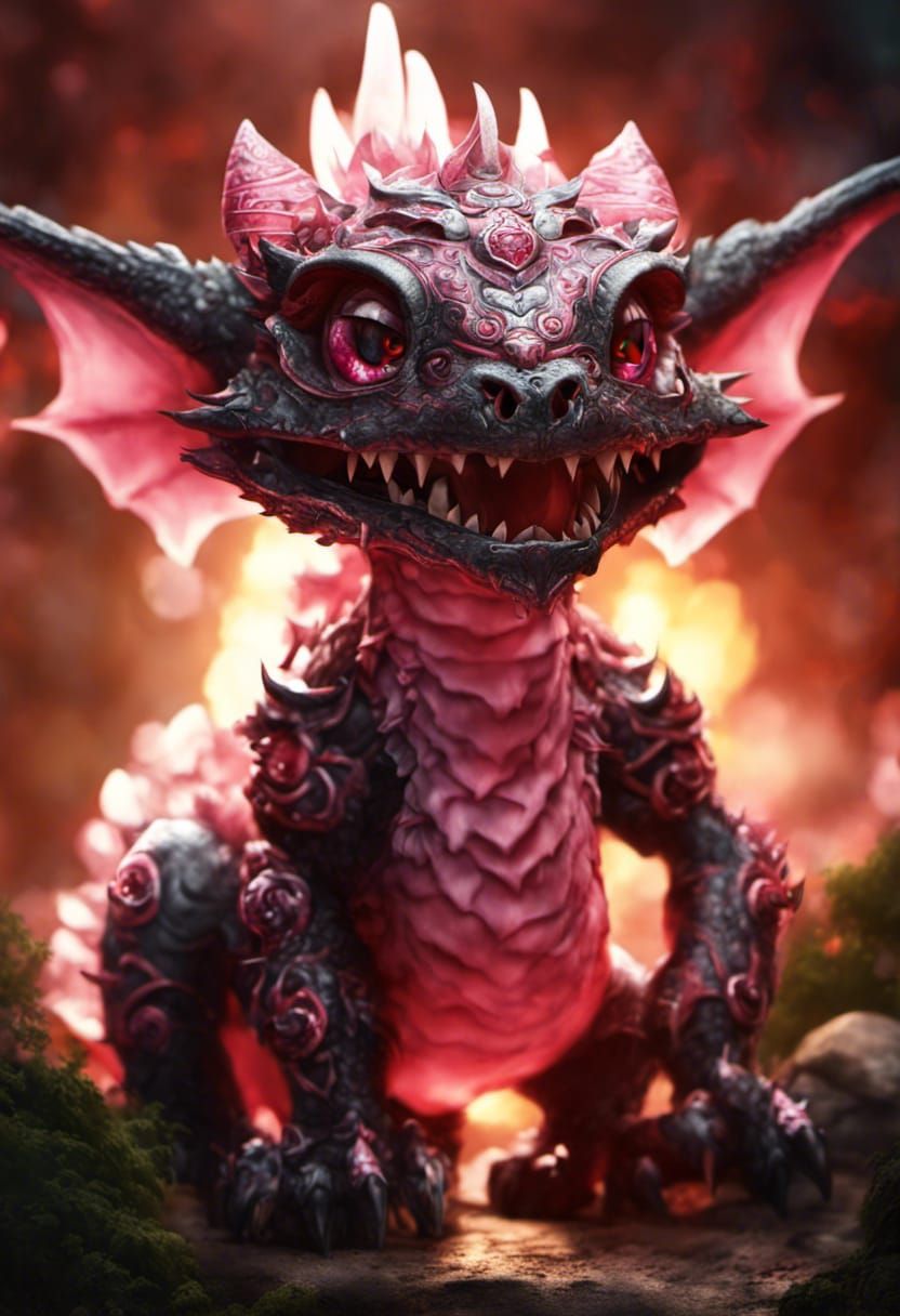 Ornate Pink Dragon Baby
