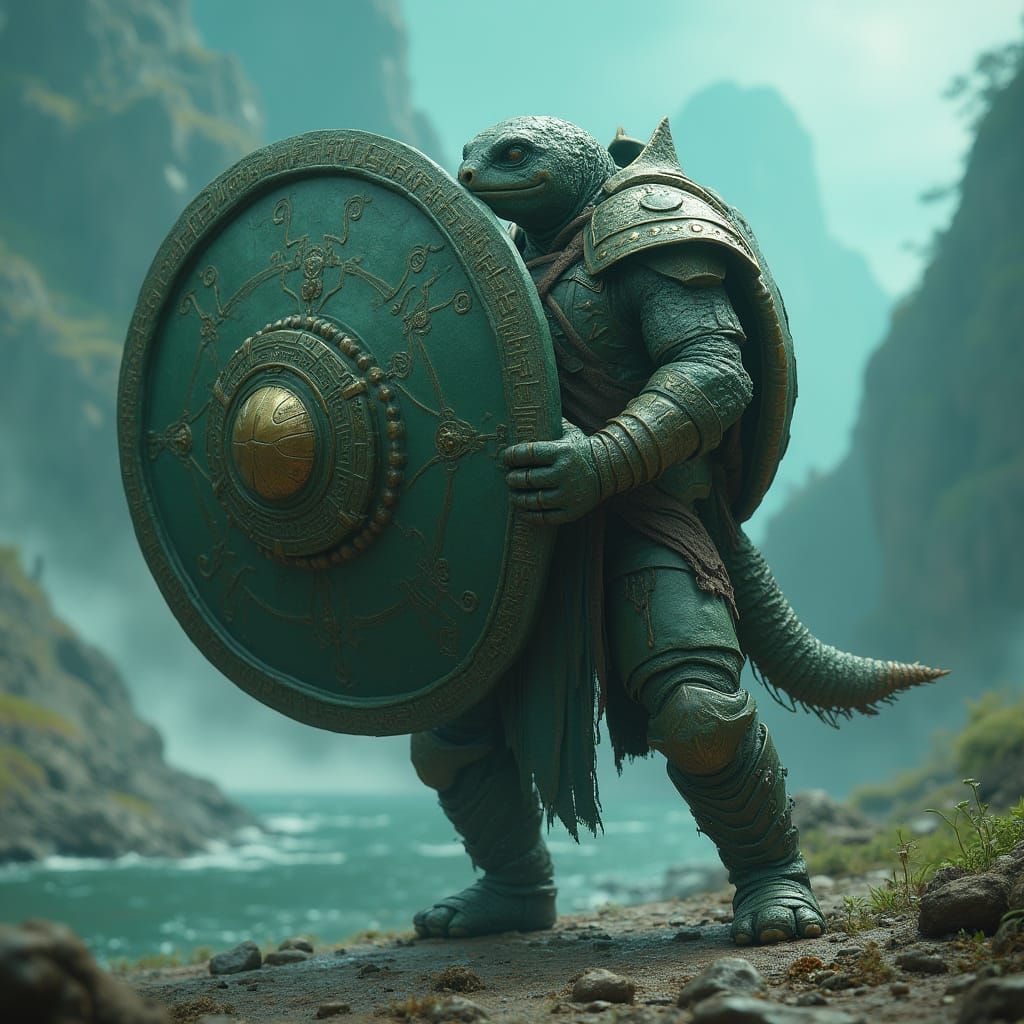 Epic Turtle Warrior in Ancient Armor