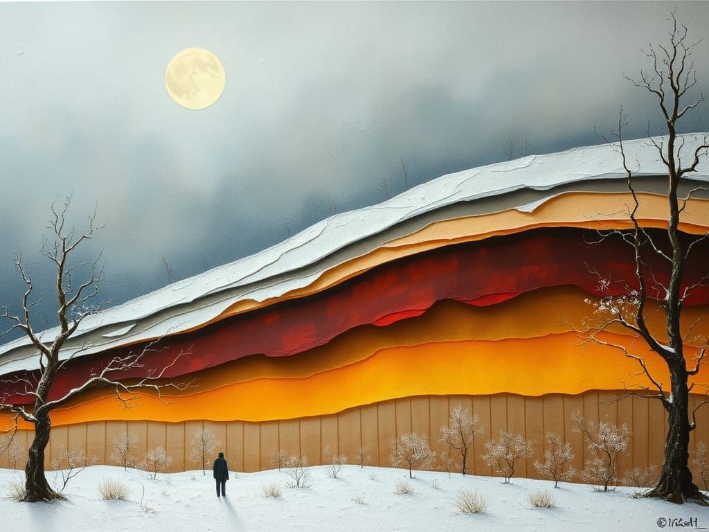 Enchanted Winter Wonderland in Layered Composition