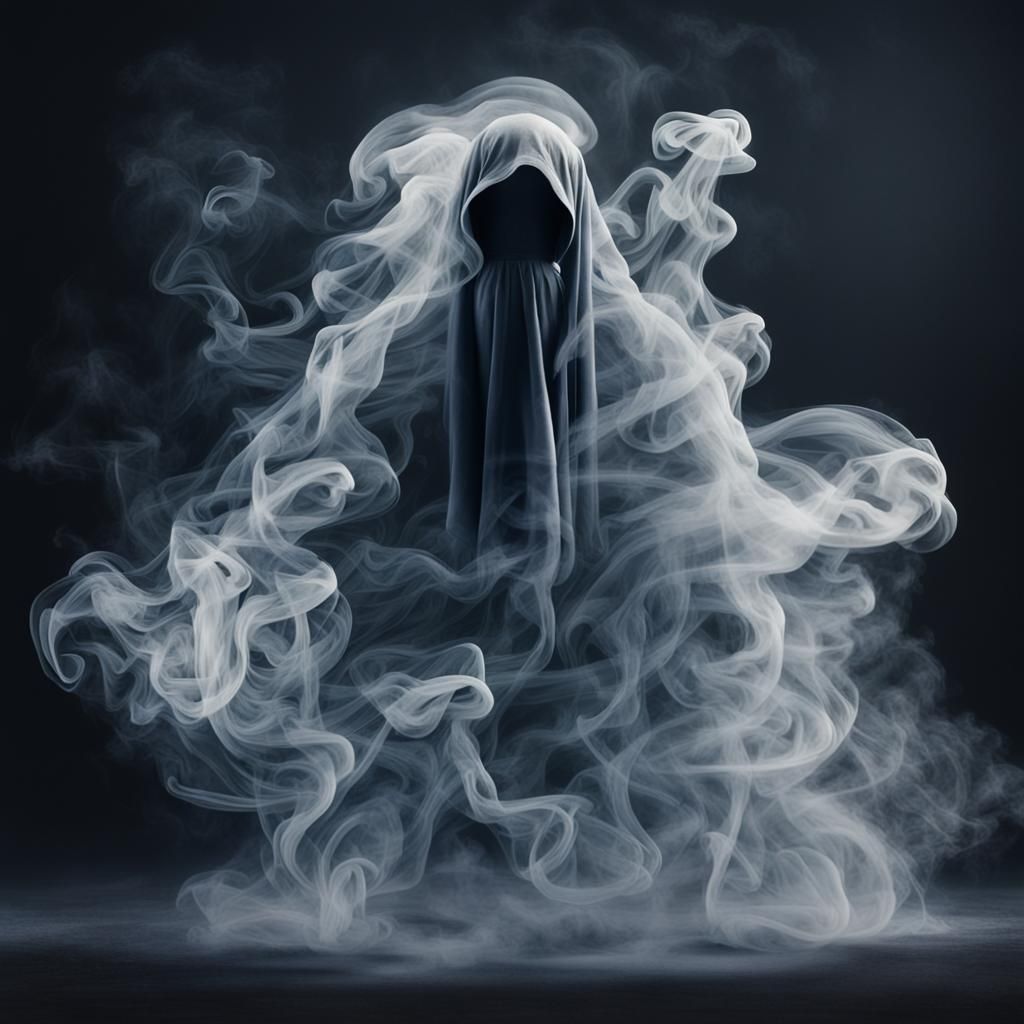 A ghostly figure made of smoke