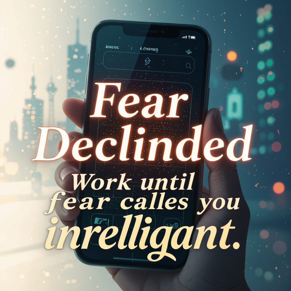 Fear Declined Phone Screen with Motivational Quote
