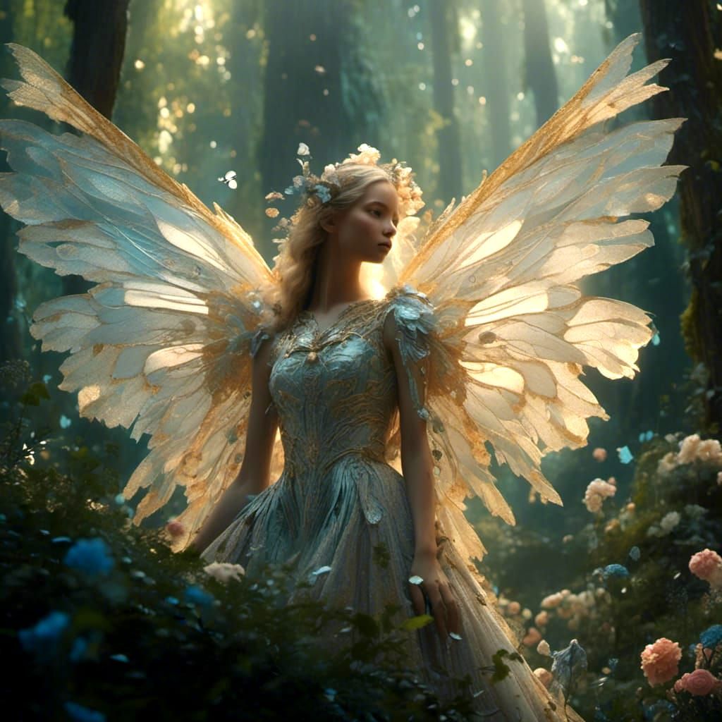Forest Fairy with Butterfly Wings