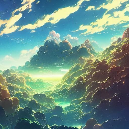 Abyssal Galaxy in Studio Ghibli Style