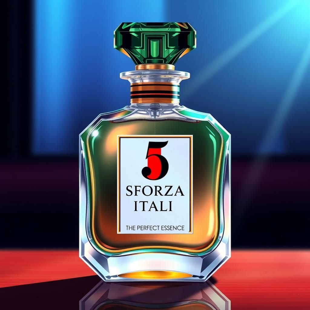Elegant Perfume Bottle in Vibrant Anime Style