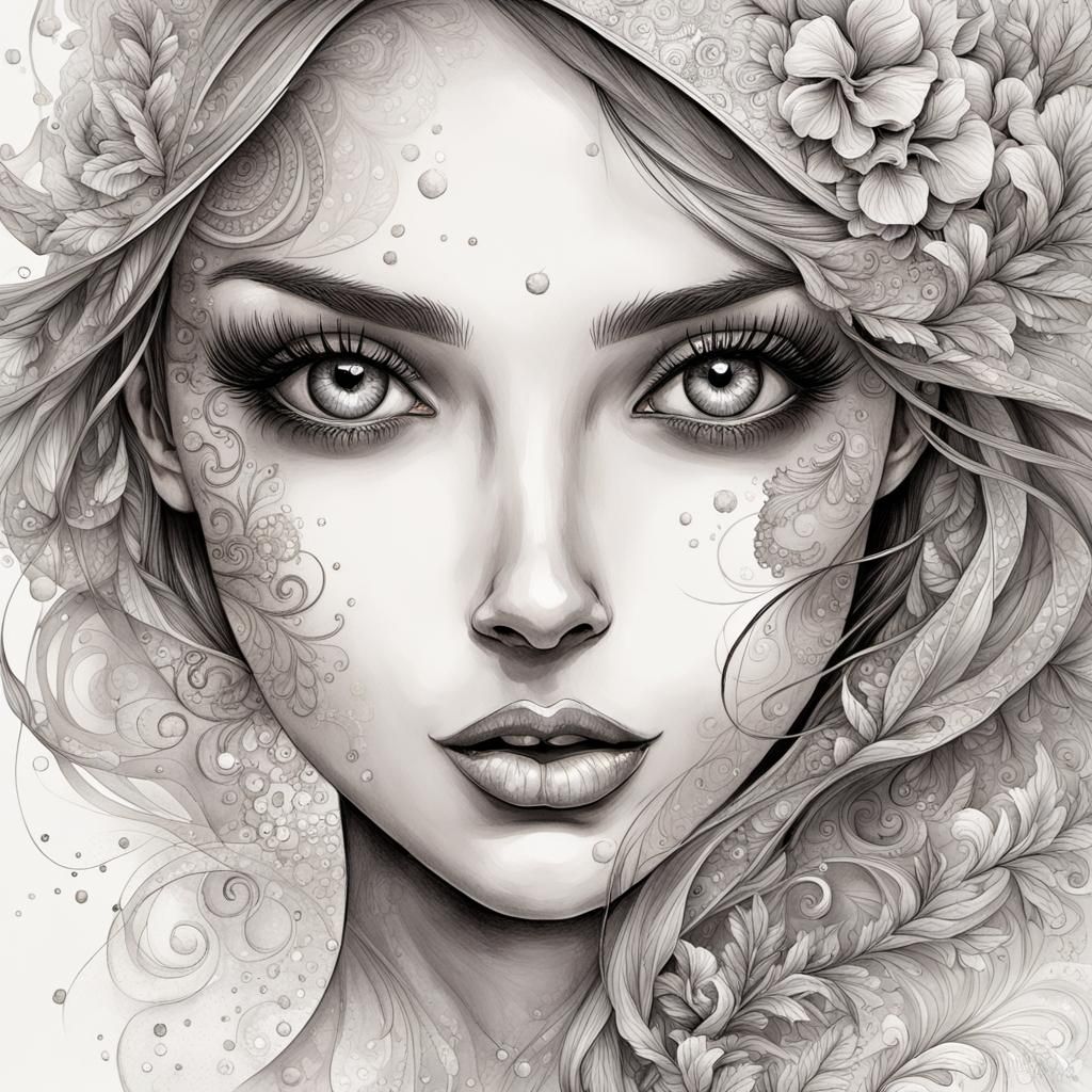 Dramatic Girl Portrait in Nicoletta Ceccoli Style