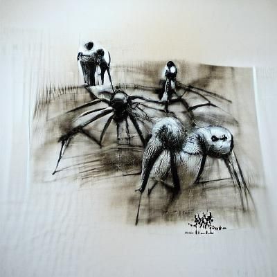 Human Spider Web: Charcoal and Ink Concept Art